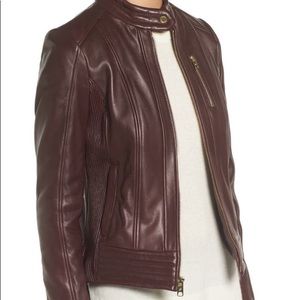NWOT MICHAEL Michael Kors brown leather jacket